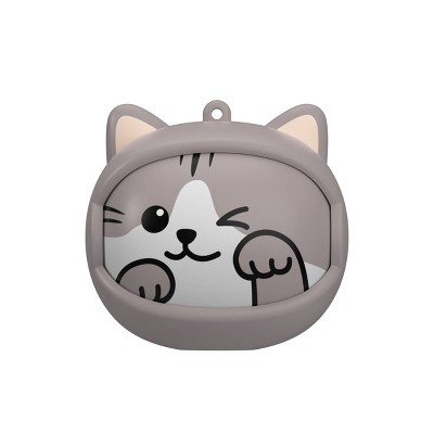 GEMS 'Winking Cat' Spinning Animal Face TWS Earbuds - Gray