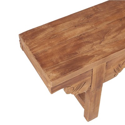 Ellen Natural Brown Handcrafted Mindi Wood Bench
