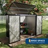 2 Trash Cans Metal Outdoor Storage, 3x6 FT Garbage Bin Storage Shed with Chain Lid, Garbage Can Metal Sheds for Garden, Backyard, Lawn and Patio - 4 of 4
