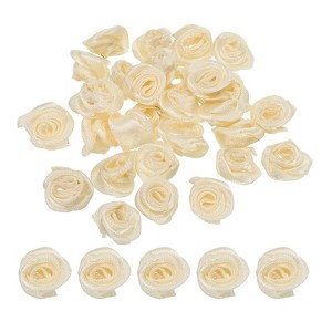 Unique Bargains Satin Fabric Decorative DIY Craft Embellishment Ribbon Roses 30 Pcs - 1 of 4