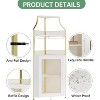 Homfan 5-Tier Corner Bar Cabinet with Lights, Adjustable Shelves & Glass Doors - Home Liquor Wine Display - 4 of 4