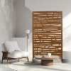 CAVINAS Patio Decorative Screen Metal Fence Privacy Screen with Line Pattern for Outside and Garden, 76" H×48" W - 2 of 4