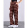 INSPIRE CHIC Women's Plaid Elastic Waist Casual Work Office Long Pants - 3 of 4