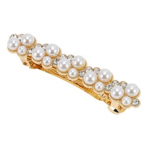 Unique Bargains Grace Pearl Spring Clip Hairpin Pearl Hair Barrettes 1 Pc - 1 of 4