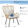 Wicker Chairs Outdoor Set of 4, Indoor/Outdoor Wicker Furniture Patio Chair, Chair with Water-Resistant Cushions, Boho, Brown and Beige - 2 of 4