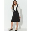 Allegra K Women's Overall Pinafore Dress Midi Suspenders Skirt - 2 of 4