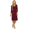 Rekucci Women's Slimming 3/4 Sleeve Fit and Flare Crossover Tummy Control Dress - 4 of 4
