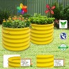 Cesicia 2x1.5ft Round Galvanized Metal Raised Garden Beds Outdoor (4-Pack) For Planting Vegetables, Flowers, Fruits Sunlit Gold - 3 of 4