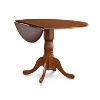 East West Furniture DLWE3-BCH-W 3 Pc Kitchen table set with a Kitchen Table and 2 Wood Seat Dining Chairs in Black and Cherry - 3 of 4