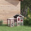 PawHut 48" Wooden Rabbit Hutch Bunny Cage with Waterproof Asphalt Roof, Fun Outdoor Run, Removable Tray and Ramp - image 3 of 4