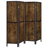 Vynxaria Antique Nutmeg and Black 4-Panel Folding Screen - 2 of 4