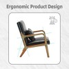 SKRAN Modern Accent Chair, Solid Wood Padding Lounge Armchairs With One pillow for Living Room, Bedroom, Guest Room - 4 of 4
