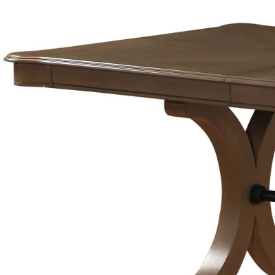Gray Oak Extendable Rectangular Dining Table for Six