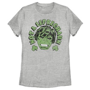 Women's Marvel St. Patrick's Day Hulk Not A Leprechaun T-Shirt - 1 of 4