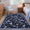Floral Bow Rugs , Rug for Living Room with Soft Low Pile, Blue Washable Area Rug for Nursery Kids Dorm Playroom - 2 of 4