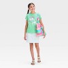 Girls' Short Sleeve Tennis Animals Graphic T-Shirt - Cat & Jack™ Lime Green - 4 of 4