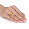 EVERLY JEWELRY | Yellow Plated Sterling Silver 4 5/8 CT TGW Citrine White Topaz Fashion Ring - 3 of 4