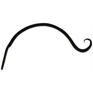 Hookery Curved Hanger with Upturned Hook for Hanging Plants or Feeders, Wrought Iron, Black, 9" - 1 of 1