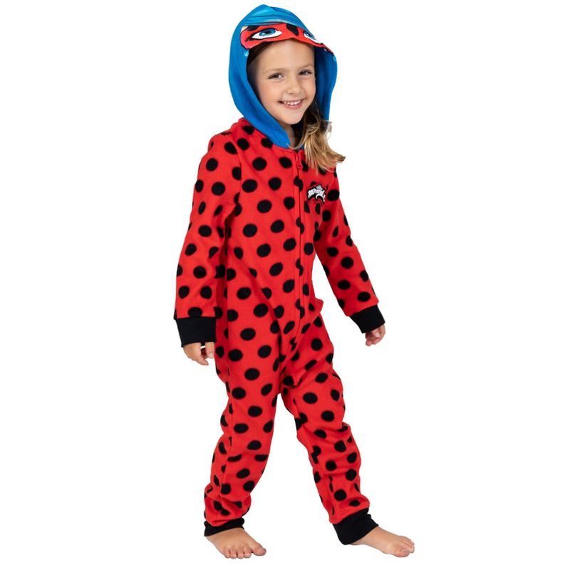 Miraculous Ladybug Girls Zip Up Pajama Coverall Little Kid to Big Kid , 3 of 8