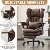 Big and Tall Office Chair with Footrest - Efomao High Back Executive Desk Chair with Wide Seat, Adjustable Armrests, Ergonomic Computer Chair, Brown - 3 of 4