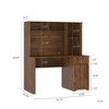 CENGHU Modern Home Office Desk with Lockable Drawer, 2 AC Outlets, 2 USB Ports, Computer Desk with Hutch & Bookshelf, Wood Executive Desk - 4 of 4