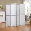 Roundhill Furniture Giyano 4 Panel Screen Room Divider, Silver - 4 of 4