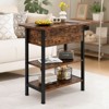 HYLEORY End Table with Charging Station, Side Table with USB Ports and Outlets, Sofa End Table Table for Living Room Bedroom, Nightstand with Shelve - 2 of 4