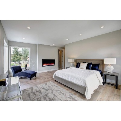 SimpliFire 50-Inch Wall Mounted Electric Fireplace with White Mantel