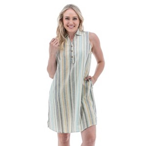 Aventura Clothing Women's Stripe Monterey Shirtdress - 1 of 4