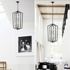 DOMETOUR 8-Light Farmhouse Chandelier, Black & Silver Rustic Cage, Adjustable Height for Kitchen/Dining/Foyer (E12 Bulbs Not Included) - 4 of 4