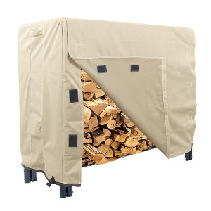 KHOMO GEAR 4-Foot Log Rack Cover – Waterproof Heavy Duty Firewood Storage Protector – Beige – Fits 4ft Log Racks, Durable Outdoor Cover for Firewood - 1 of 4