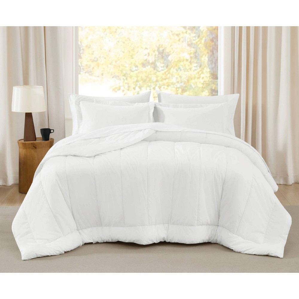 Photos - Duvet Brooklyn Loom 3pc Full/Queen Oversized Cotton Percale Comforter Set White