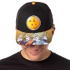 Dragon Ball Z Anime 4 Star Dragon Ball Halftone Goku Gohan Precurve Snapback Hat Black - 3 of 4