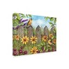 Trademark Fine Art - Melinda Hipsher Yellow Finches On Fence With Flowers Canvas Art - 4 of 4