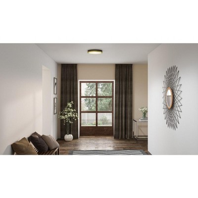 Matte Black and Gold Round LED Flush Mount Ceiling Light