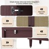 Lyngins Rattan Storage Cabinet with Adjustable Shelf, Versatile Kitchen Cabinet, 4-Door Sideboard Buffet Cabinet & Pantry Cabinet, Solid Wood Legs - 3 of 4