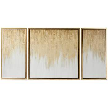 Set of 3 Canvas Geode Ombre Framed Wall Arts with Gold Frame - Olivia & May