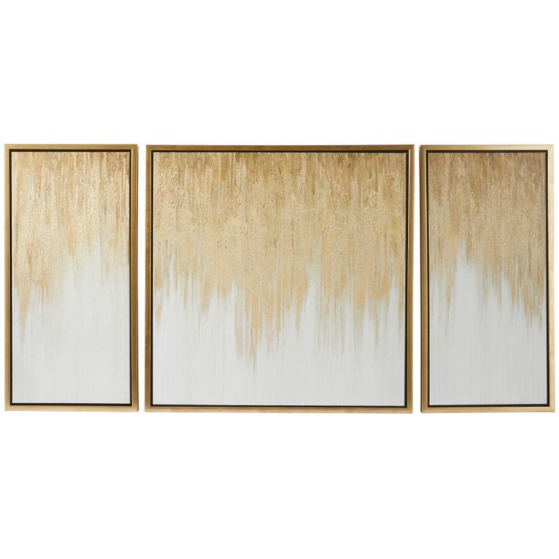 Set of 3 Canvas Geode Ombre Framed Wall Arts with Gold Frame - Olivia &#38; May, 1 of 7