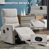 Lyngins Modern Rocker&Swivel Recliner Chair with Adjustable Footrest & Storage Pockets,Indoor Accent Chair with High Backrest - 2 of 4
