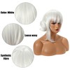Unique Bargains Women's Short Hair Wigs 12" with Wig Cap White - 4 of 4