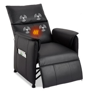 Electric Recliner Chair with Massage & Heat, PU Leather Recliner Sofa with Remote for Living Room or Office - 1 of 4