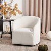 KINWELL Boucle Upholstered Swivel Barrel Accent Armchair - 2 of 4