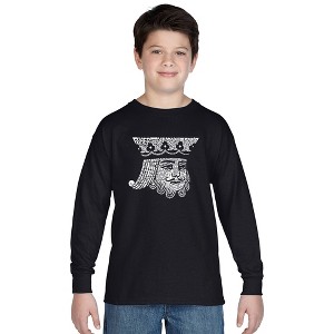 LA Pop Art Boy's Word Art Long Sleeve - King of Spades - 1 of 4
