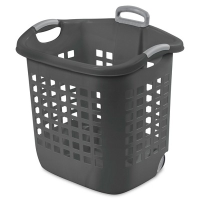 Sterilite Ultra Wheeled Laundry Basket, 1.7 Bushel with Handles, Grey, 4 Pack