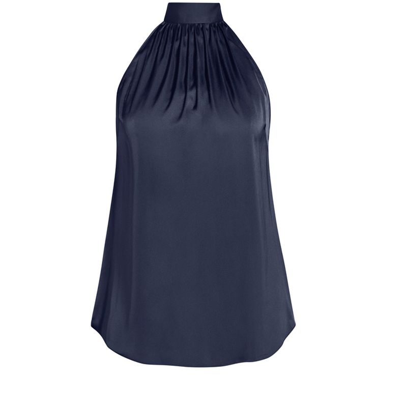 Women's Plus Size Sexy Shine Top - navy | CITY CHIC, 4 of 6