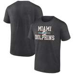 NFL Miami Dolphins Men's Team Striping Gray Short Sleeve Bi-Blend T-Shirt