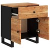 vidaXL Bedside Cabinet Natural wood and black - Brown - 4 of 4