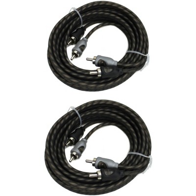 (2) Rockford Fosgate RFI-20 RFI20 20 Foot Twisted Pair OFC Car Audio RCA Cables