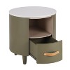 Lyngins 1 Drawer Nightstand with Open Storage Shelf,End Table with Curved Design for Bedroom,Living Room - 2 of 4
