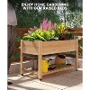 COZONY 48 x 24 x 30" Wooden Raised Garden Bed with Legs — Planter Box with Liner & Bottom Shelf for Flowers, Vegetables, Deck & Backyard - 3 of 4